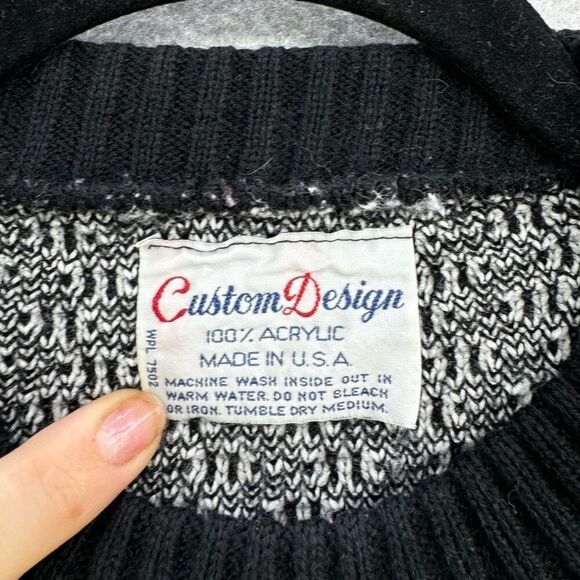 Vintage Custom Design Womens Knit Fair Isle Pullover Sweater Size M - Picture 3 of 8